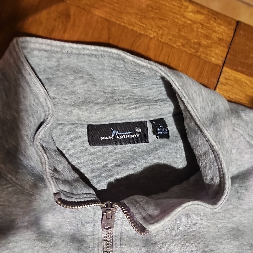 Marc Anthony Men's Zip-Up Sweater in Light Gray